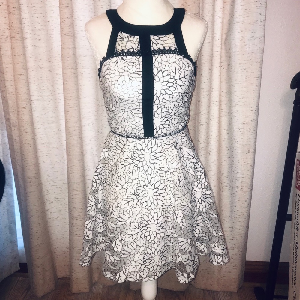 Girls Black & White Dress (Size 14)